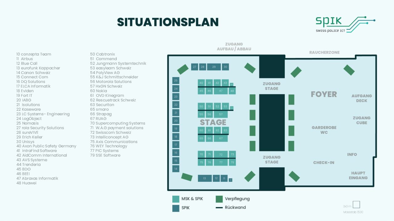 SPIK Standplan 2026 in der Festhalle Bern